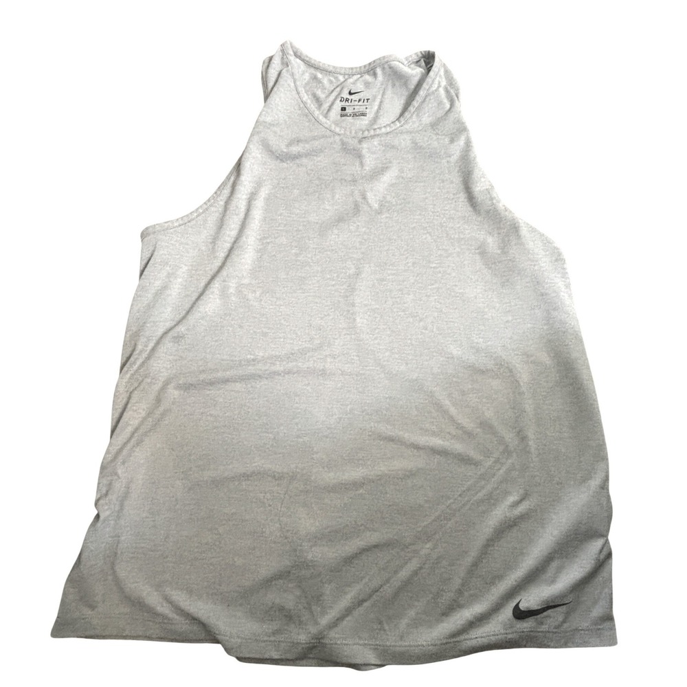 Nike Dri-FIT Tank Top Womens Tom Boy L Gray Heathered Sleeveless Training